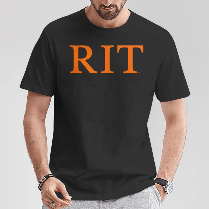 Rochester Institute Of Technology Rit Orange Type Tシャツ 面白い贈り物