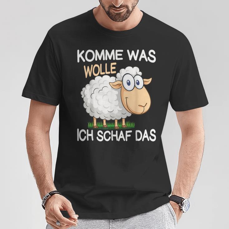 Schäfer Komme Was Wolle Ichchaf Das Lustigeschaf T-Shirt Lustige Geschenke