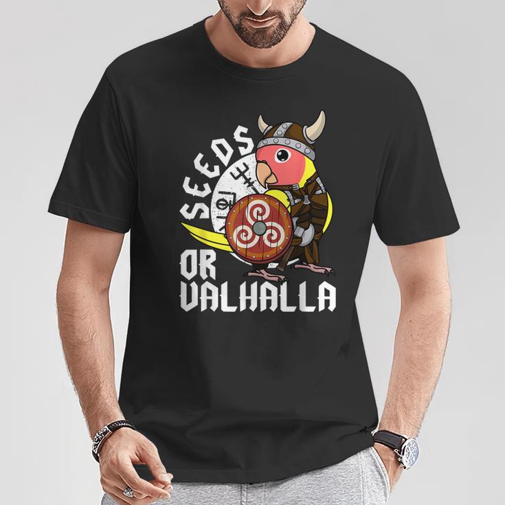 Seeds Oralhalla バイキング オウム 桃の顔 ルティーノ ラブバード Tシャツ 面白い贈り物