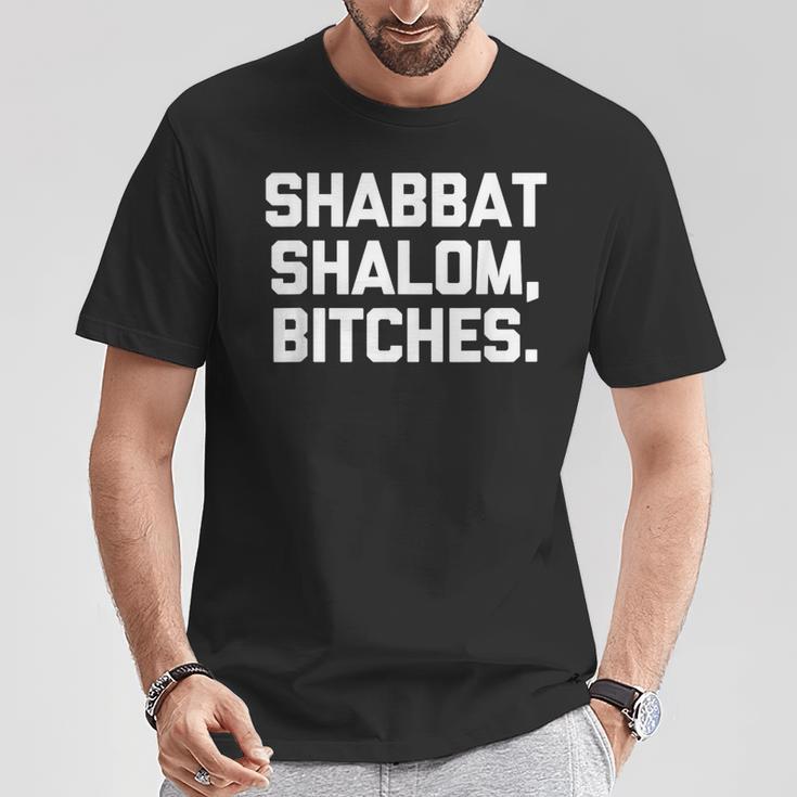 Shabbathalom、Bitches 面白い 言葉 ノベルティ ユダヤ人 Tシャツ 面白い贈り物