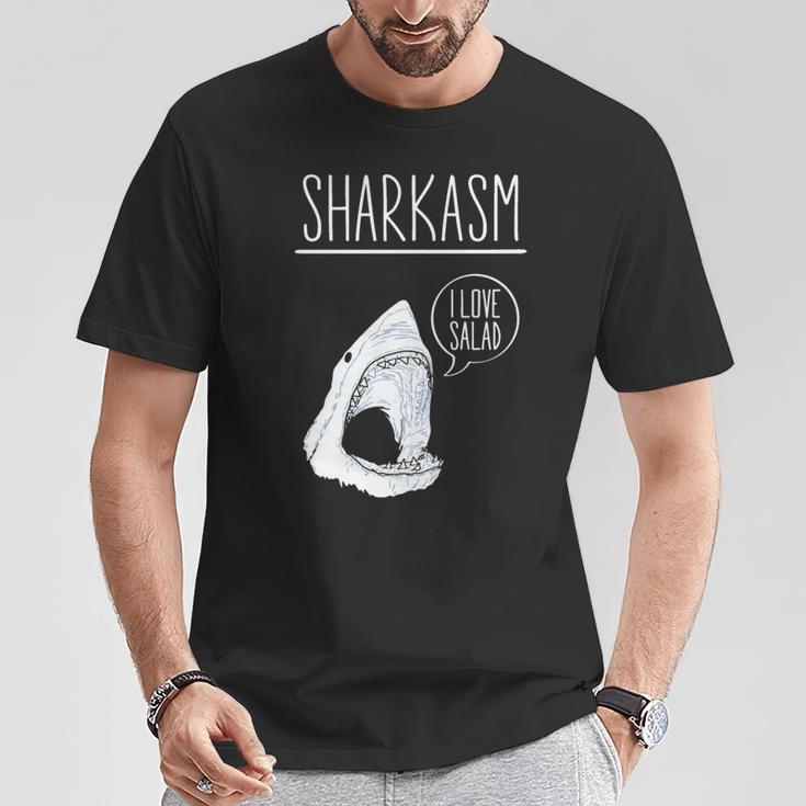 Sharkasm I Lovealad面白い皮肉なシャークスタジオ 長袖tシャツ Tシャツ 面白い贈り物