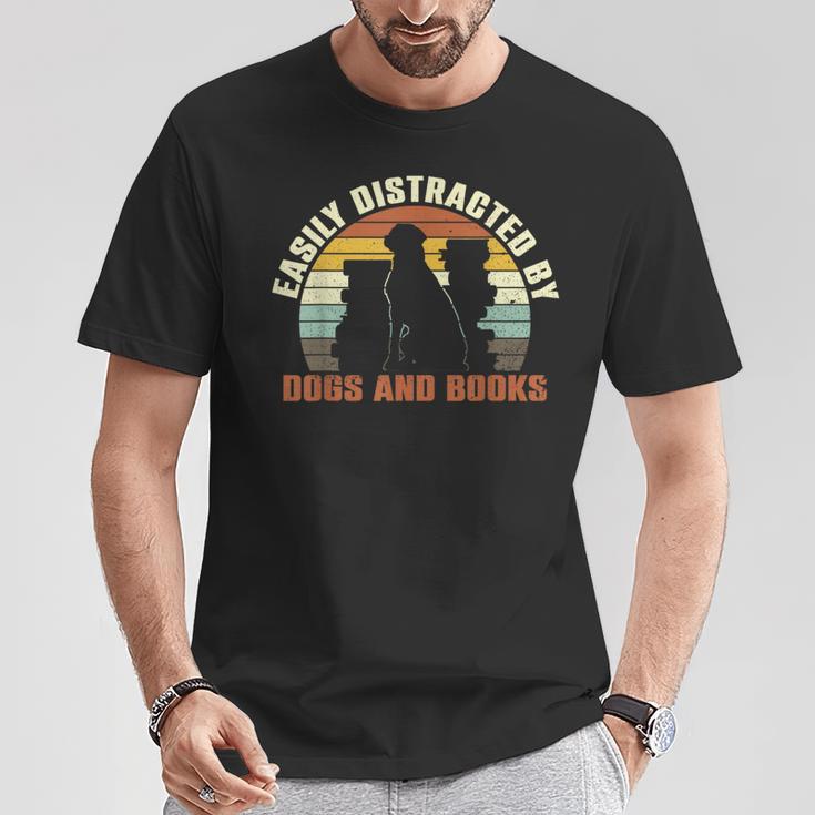 Slightly Distracted From Dogs And Books Retro Vintage T-Shirt Unique Gifts Slightly Distracted From Dogs And Books Retro Vintage T-Shirt Unique Gifts