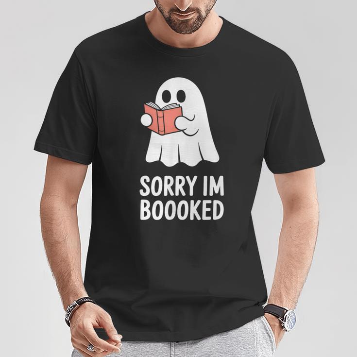 Sorry Im Boooked Reading Ghost Book Meme T-Shirt Unique Gifts