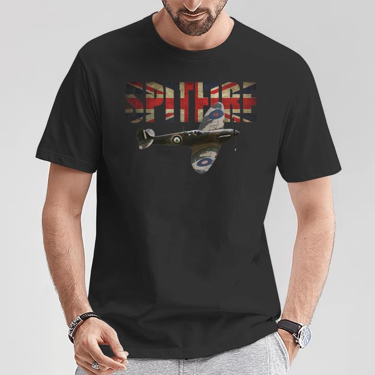 Spitfire Rafupermarine Ww2 ファイタープレーンtシャツ ユニオンジャック Tシャツ 面白い贈り物