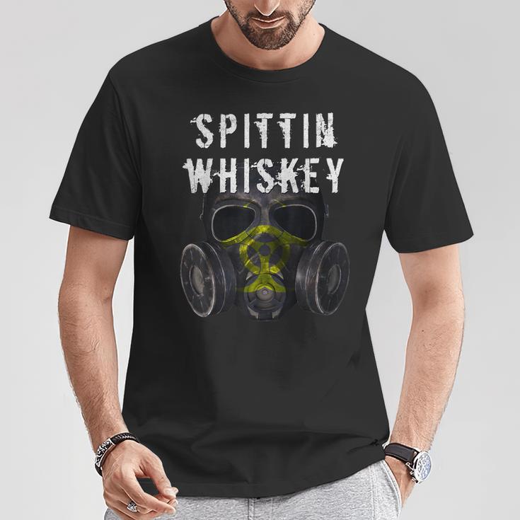 Spittin ウイスキー ガスマスク Tシャツ 面白い贈り物