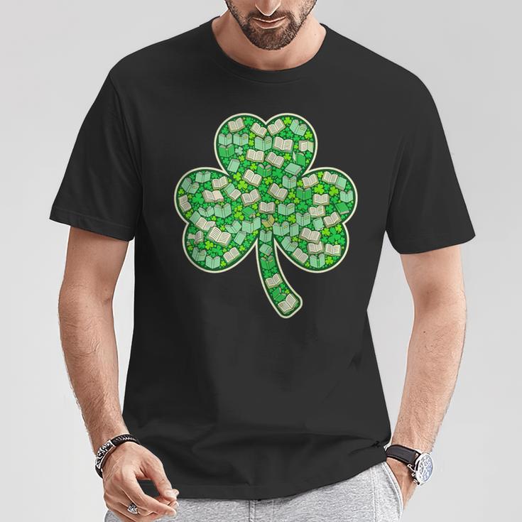 St Patricks Day Bookworm Shamrock Book Lover T-Shirt Unique Gifts