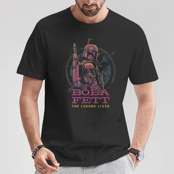 Star Wars The Book Of Boba Fett Galactic Neon Poster T-Shirt Unique Gifts