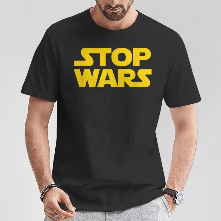 Stop Wars 反戦メッセージ 地球と宇宙の平和 Tシャツ 面白い贈り物