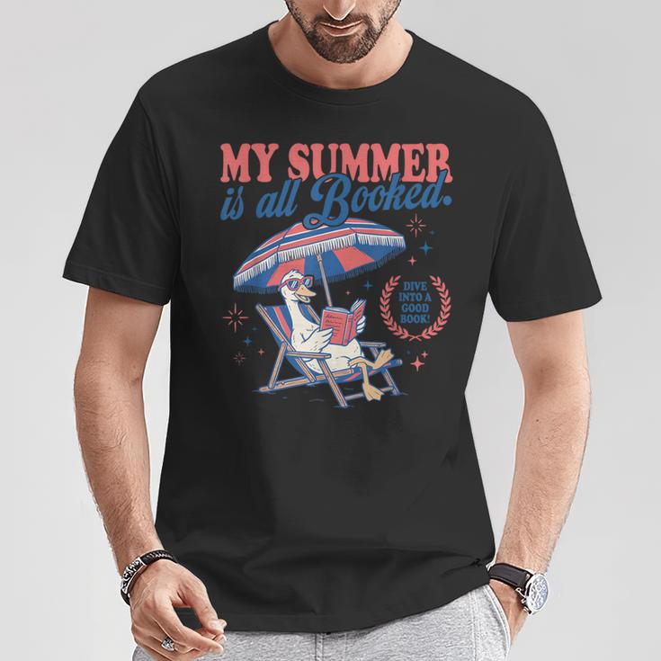 My Summer Is All Booked Silly-Goose Reading Book Bookish T-Shirt Unique Gifts