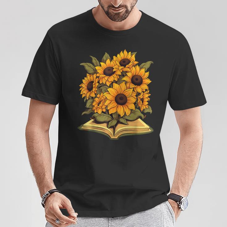 Sunflowers Flowers Book Floral T-Shirt Unique Gifts