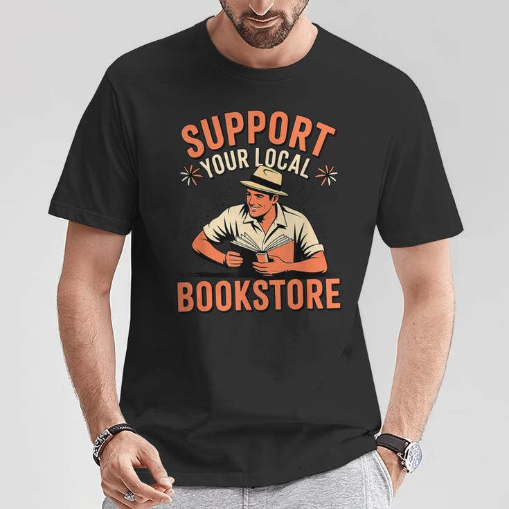 Support Your Local Bookstore Vintage Reader T-Shirt Unique Gifts