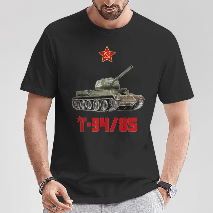 T-3485 ロシア中戦車 第二次世界大戦 ソビエト ロシア軍 Tシャツ 面白い贈り物