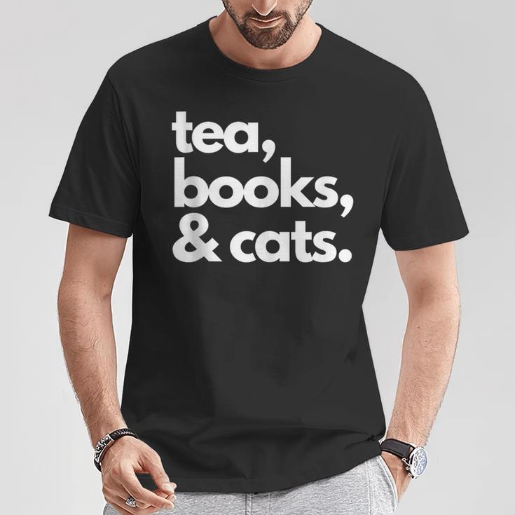 Tea Books And Cats Cat Mom Mum Mama Dad Reading Lover Book T-Shirt Unique Gifts Tea Books And Cats Cat Mom Mum Mama Dad Reading Lover Book T-Shirt Unique Gifts