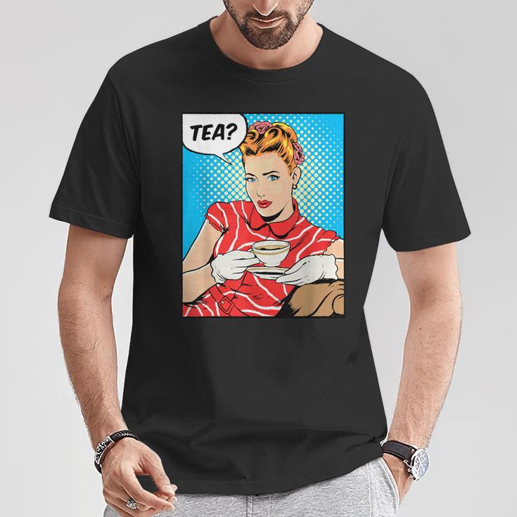 Tea Pop Art Comic Book Cartoon Tea Party Tea Lover Drinking T-Shirt Unique Gifts Tea Pop Art Comic Book Cartoon Tea Party Tea Lover Drinking T-Shirt Unique Gifts
