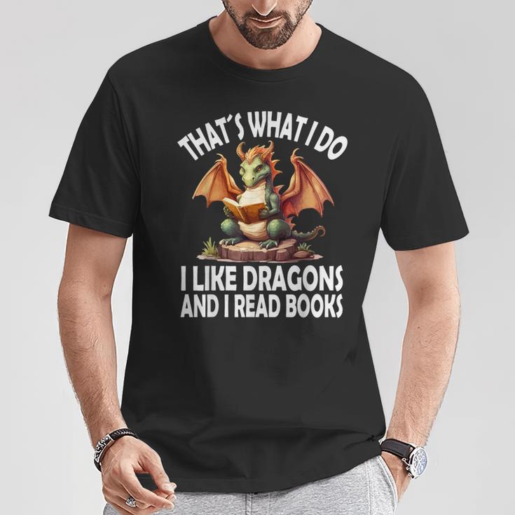 That`s What i Do i Like Dragons And i Read Books Dragon T-Shirt Unique Gifts