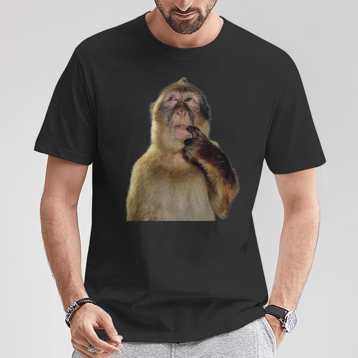 Thinking Monkey Meme Tシャツ 面白い贈り物