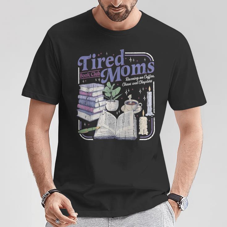 Tired Moms Book Club Retro Coffee Reader T-Shirt Unique Gifts