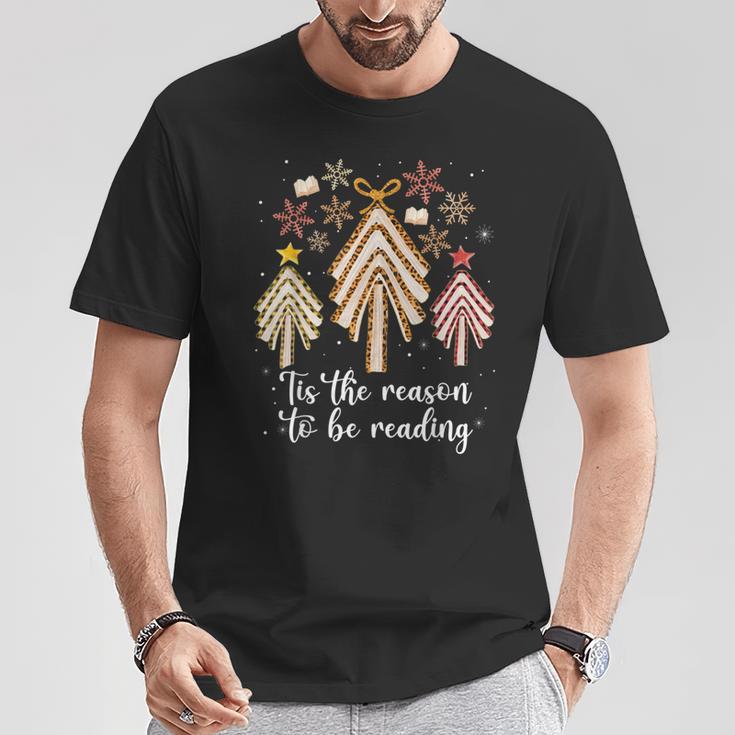 Tis The Season To Be Reading Books Christmas Tree Book Lover T-Shirt Unique Gifts