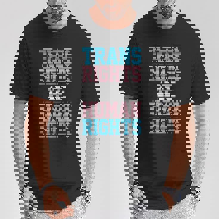 Trans Rights Are Human Rights Lgbtq トランスジェンダー フラッグ プライド Tシャツ 面白い贈り物