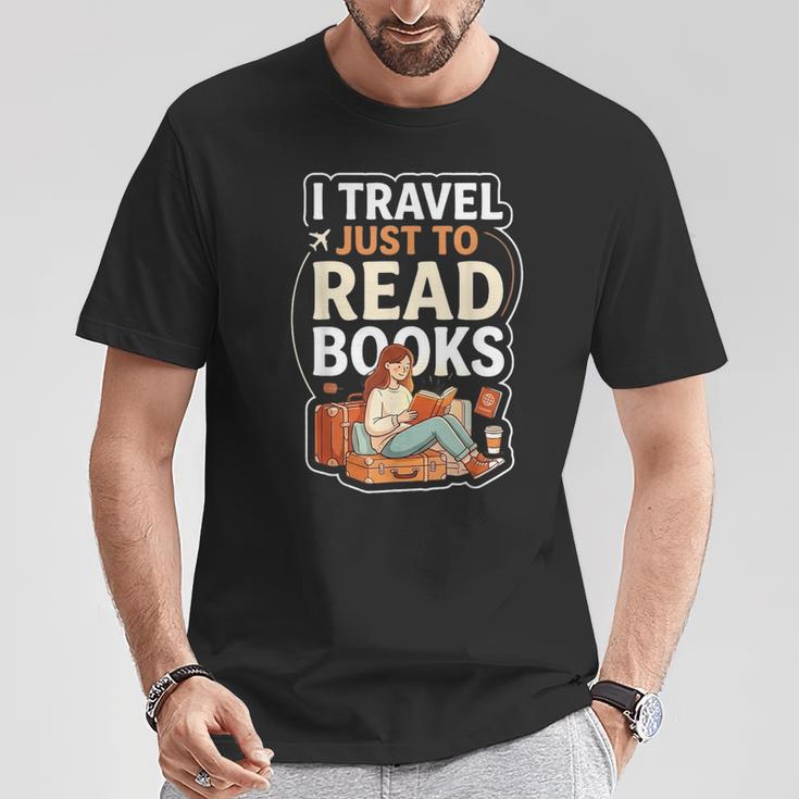 I Travel Just To Read Books For Women Vacation T-Shirt Unique Gifts
