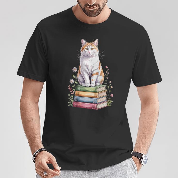 Turkish Van Bookworm Flowers Book Reading Books T-Shirt Unique Gifts