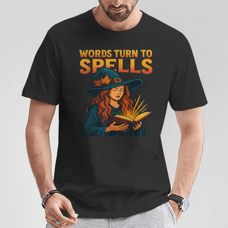 Words Turn To Spells Witchy Magic Book Aesthetic T-Shirt Unique Gifts Words Turn To Spells Witchy Magic Book Aesthetic T-Shirt Unique Gifts
