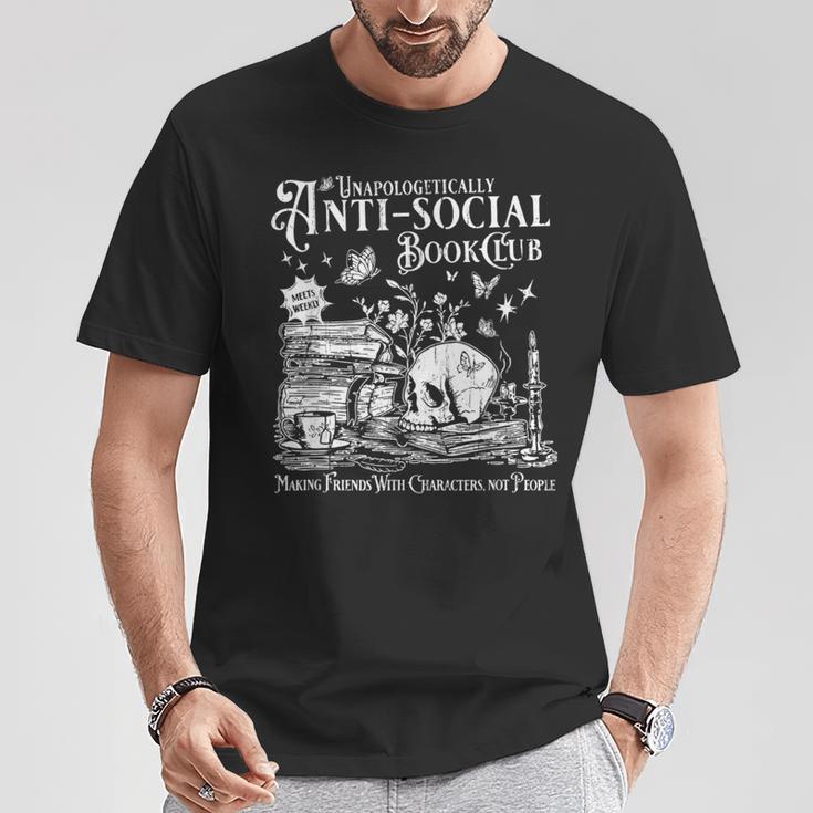 Unapologetically Anti Social Book Club Introvert Reader T-Shirt Unique Gifts