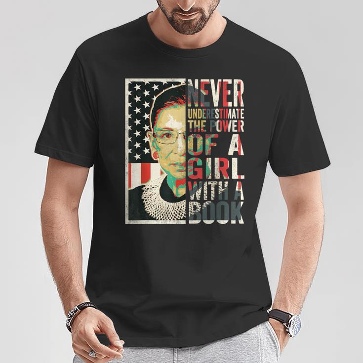 Never Underestimate The Power Of A Girl With A Book T-Shirt T-Shirt Unique Gifts