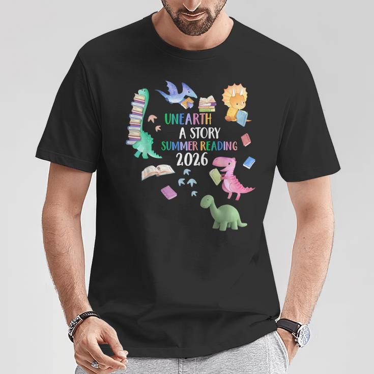 Unearth a Story Dinosaur Book 2026 Summer Reading Program T-Shirt Unique Gifts