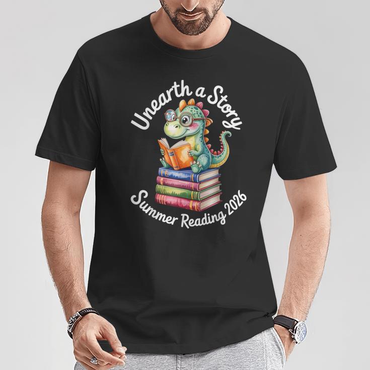 Unearth a Story Summer Reading 2026 Book Lover Dino Fun T-Shirt Unique Gifts Unearth a Story Summer Reading 2026 Book Lover Dino Fun T-Shirt Unique Gifts