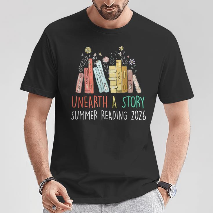 Unearth A Story Summer Reading 2026 Book Wildflowers T-Shirt Unique Gifts