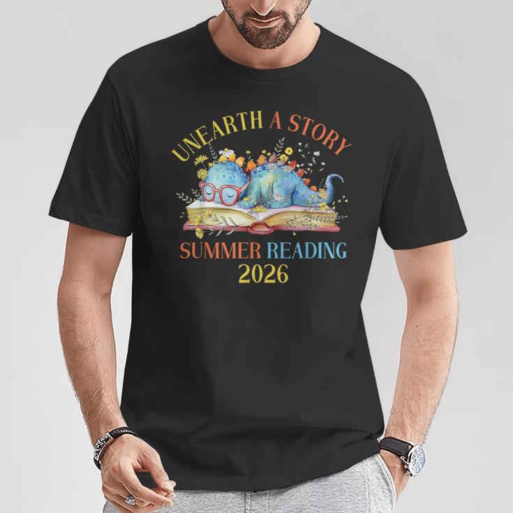 Unearth a Story Summer Reading 2026 Dinosaur Books Dino T-Shirt Unique Gifts Unearth a Story Summer Reading 2026 Dinosaur Books Dino T-Shirt Unique Gifts