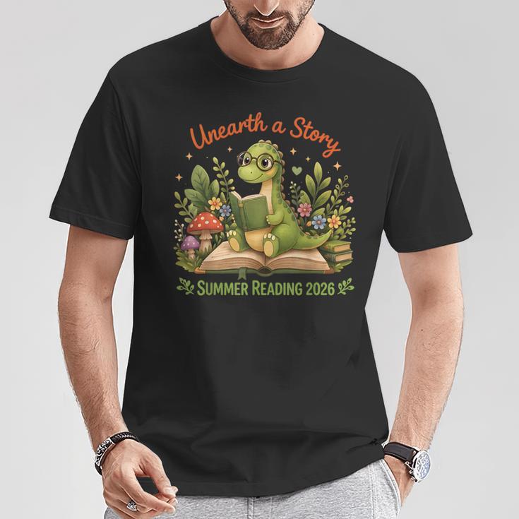 Unearth A Story Summer Reading 2026 Dinosaur Reading Books T-Shirt Unique Gifts Unearth A Story Summer Reading 2026 Dinosaur Reading Books T-Shirt Unique Gifts