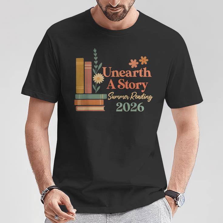 Unearth a Story Summer Reading 2026 Library Teachers Book T-Shirt Unique Gifts