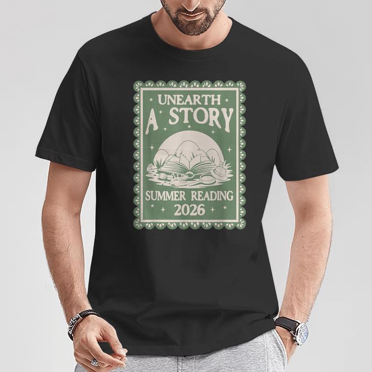 Unearth a Story Summer Reading 2026 Palaeontologists Book T-Shirt Unique Gifts