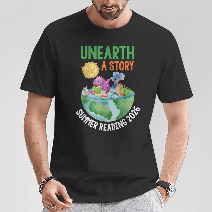 Unearth A Story Summer Reading Program 2026 Animals Book T-Shirt Unique Gifts