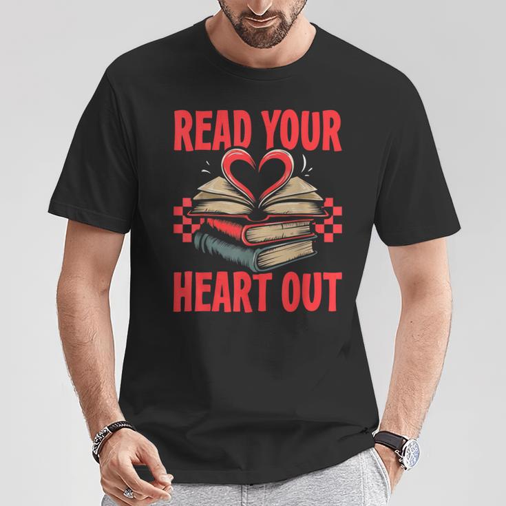 Valentine Book Read Your Heart Out Lover For Teens Kids T-Shirt Unique Gifts