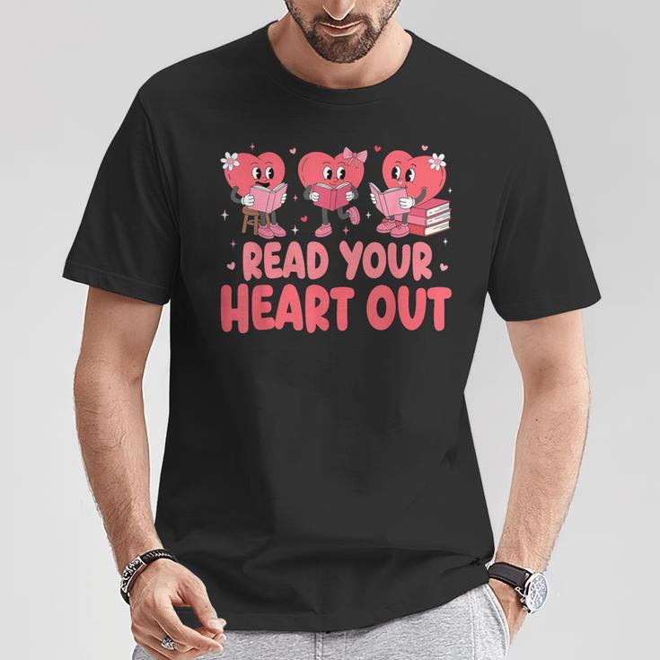 Valentine Day Book Read Your Heart Out Lovers Teacher Kids T-Shirt Unique Gifts