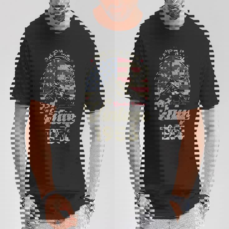 Vintage 1956 愛国的なイーグル、70歳の誕生日、アメリカ国旗 Tシャツ 面白い贈り物