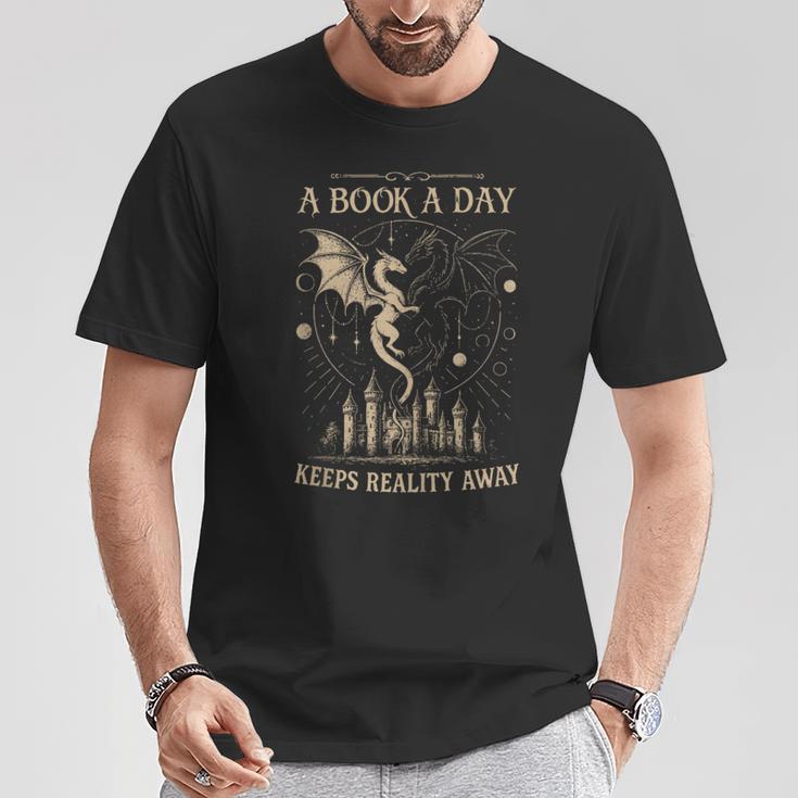 Vintage A Book a Day Keeps Reality Away Spicy Book Readers T-Shirt Unique Gifts