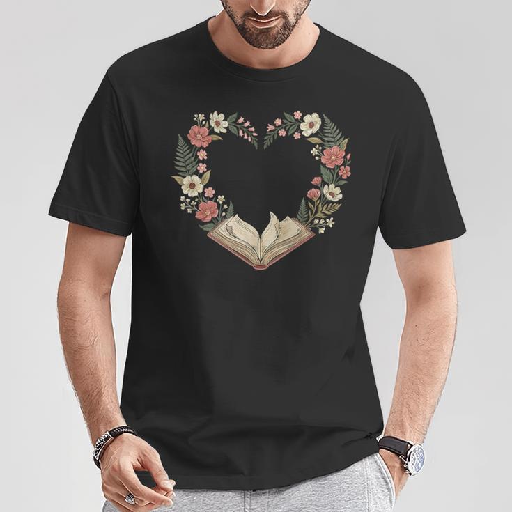 Vintage Book Lover Valentine Heart T-Shirt Unique Gifts