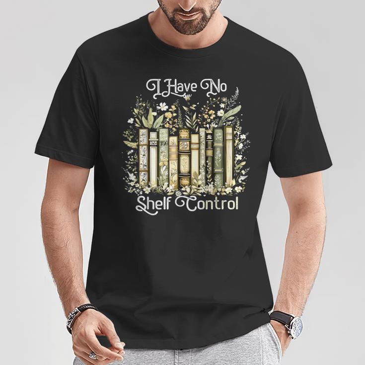 Vintage Floral Bookshelf I Have No Shelf Control Book Lovers T-Shirt Unique Gifts