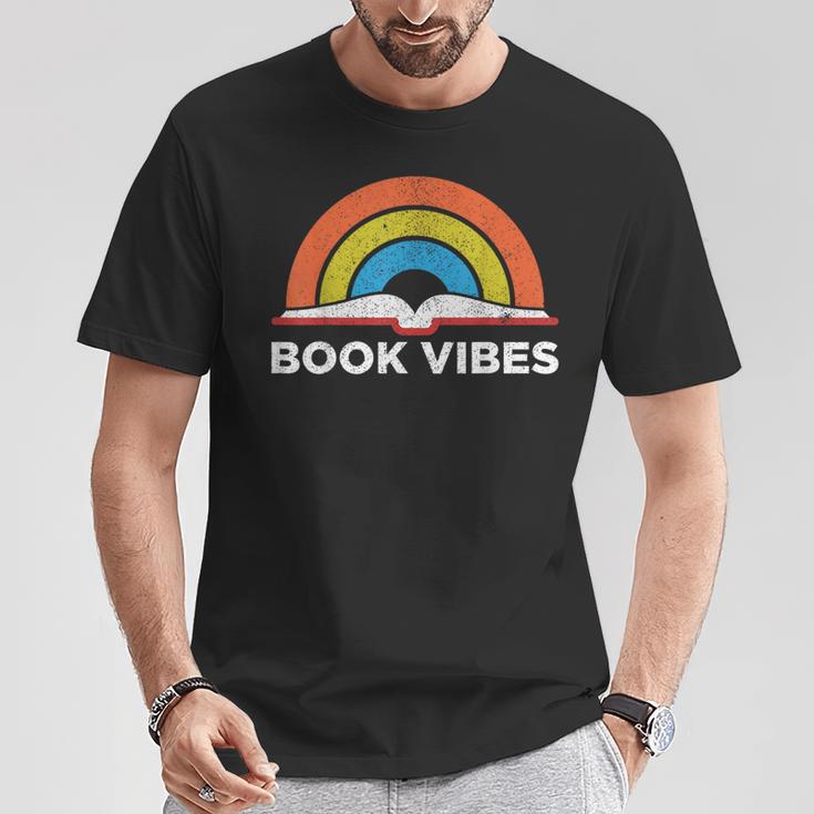Vintage Retro Book Vibes Rainbow For Reading Lovers T-Shirt Unique Gifts Vintage Retro Book Vibes Rainbow For Reading Lovers T-Shirt Unique Gifts