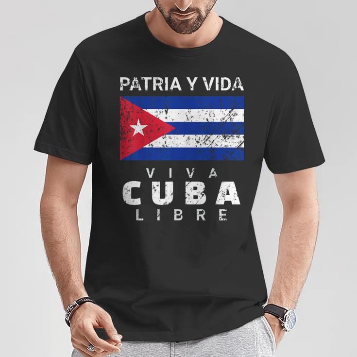 Viva Cuba Libre Patria Yida Bandera Cubana Apenada Camiseta unisex Regalos divertidos