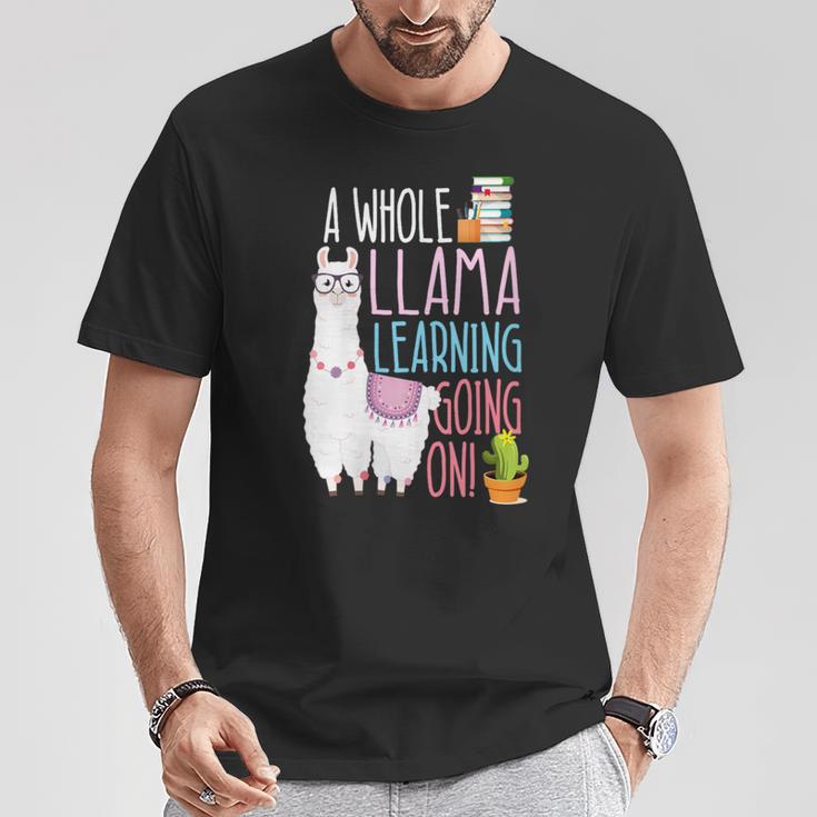 A Whole Llama Learning Going On Book Reading School Llama T-Shirt Unique Gifts A Whole Llama Learning Going On Book Reading School Llama T-Shirt Unique Gifts