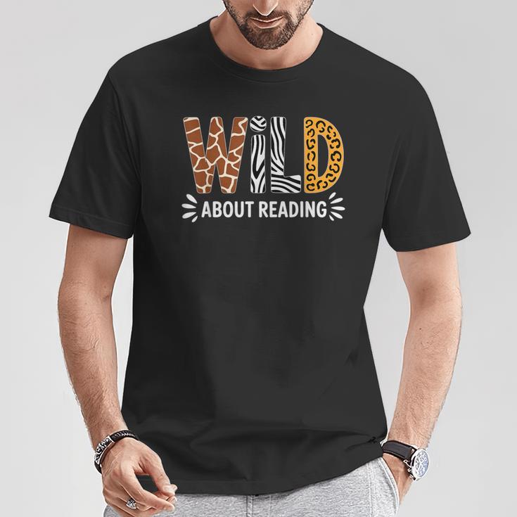 Wild About Reading Book Animal Children's Book Teacher T-Shirt Unique Gifts