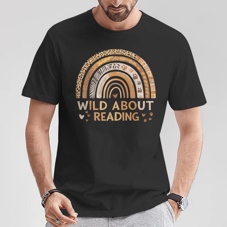 Wild About Reading Books Reader Lover Bookworm Librarian T-Shirt Unique Gifts