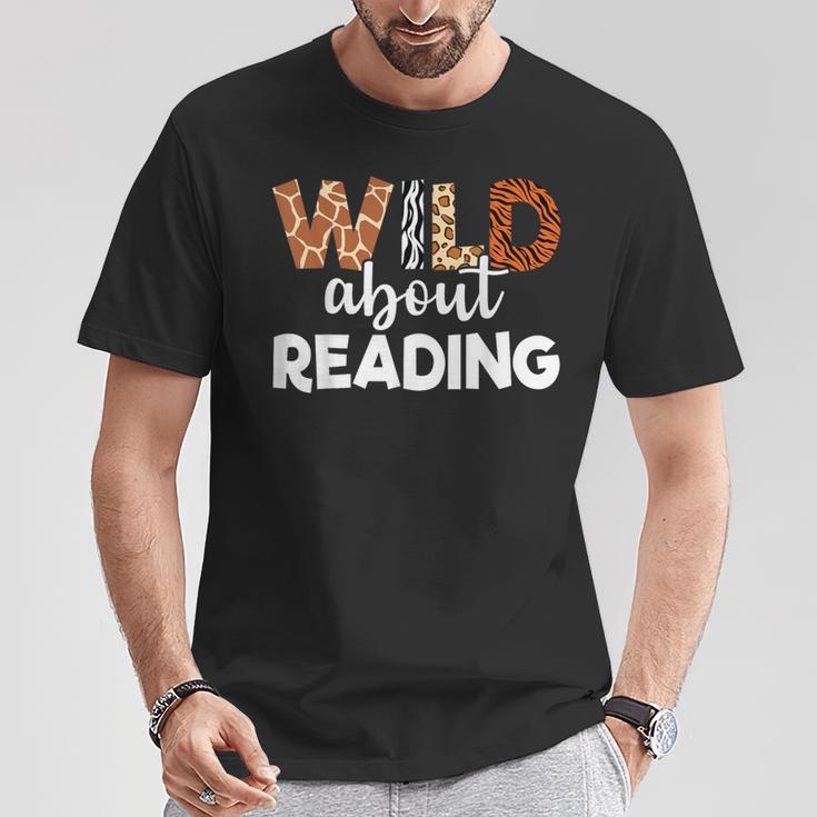 Wild About Reading Teacher Reading Books Back To School T-Shirt Unique Gifts