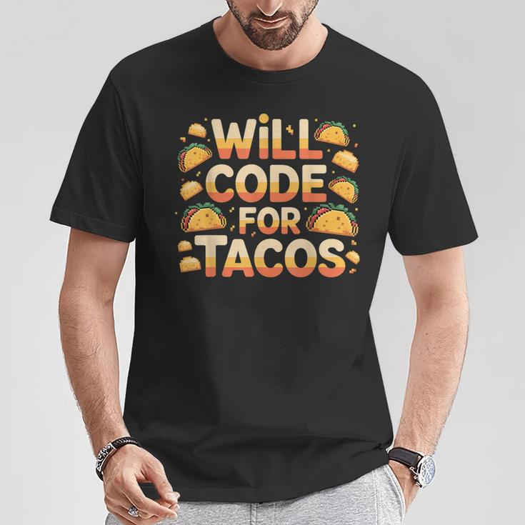 Will Code For Tacos プログラマーコーダー Tシャツ 面白い贈り物
