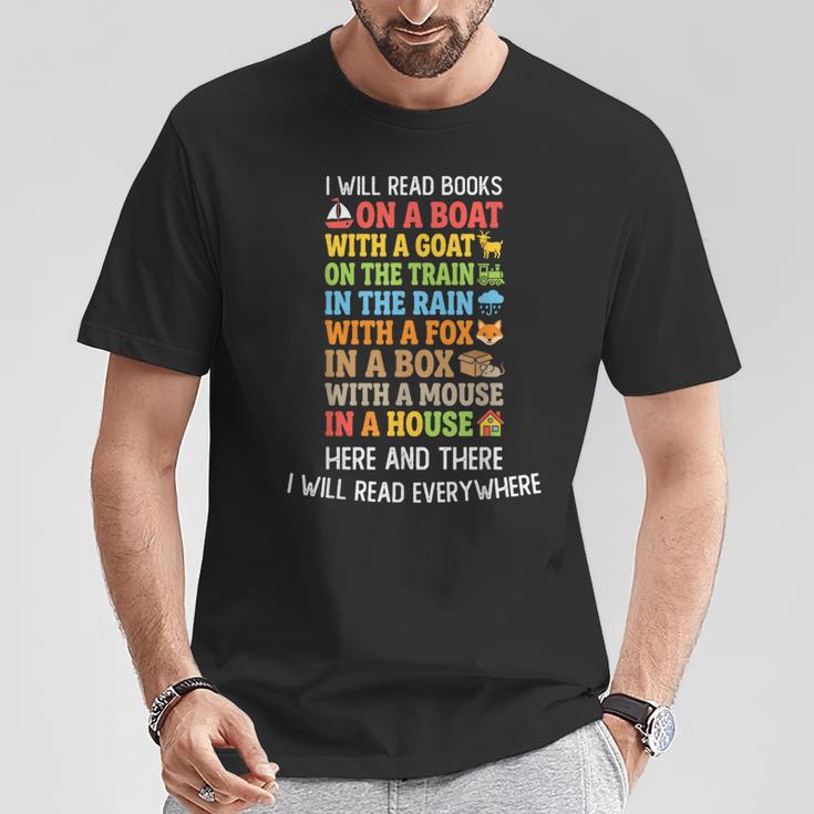 I Will Read Book On Boat Kids Book Reading T-Shirt Unique Gifts I Will Read Book On Boat Kids Book Reading T-Shirt Unique Gifts